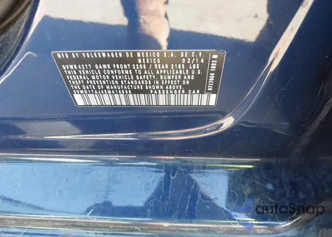 2014 Volkswagen Jetta 1.8T Se from USA, damaged, VIN 3VWD17AJ4EM416536